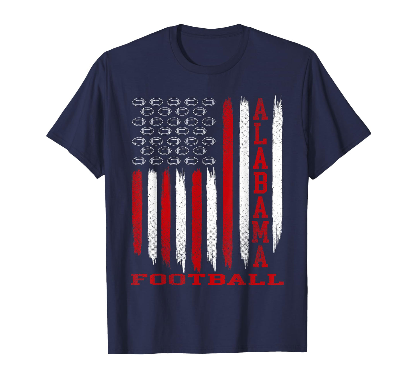 Patriotic USA Flag Alabama Football Season Party T-Shirt