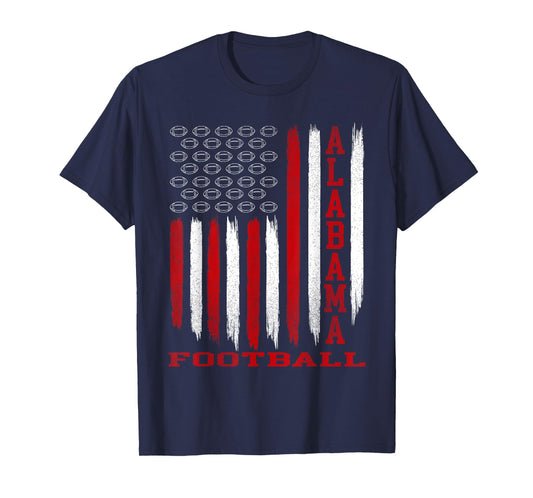 Patriotic USA Flag Alabama Football Season Party T-Shirt