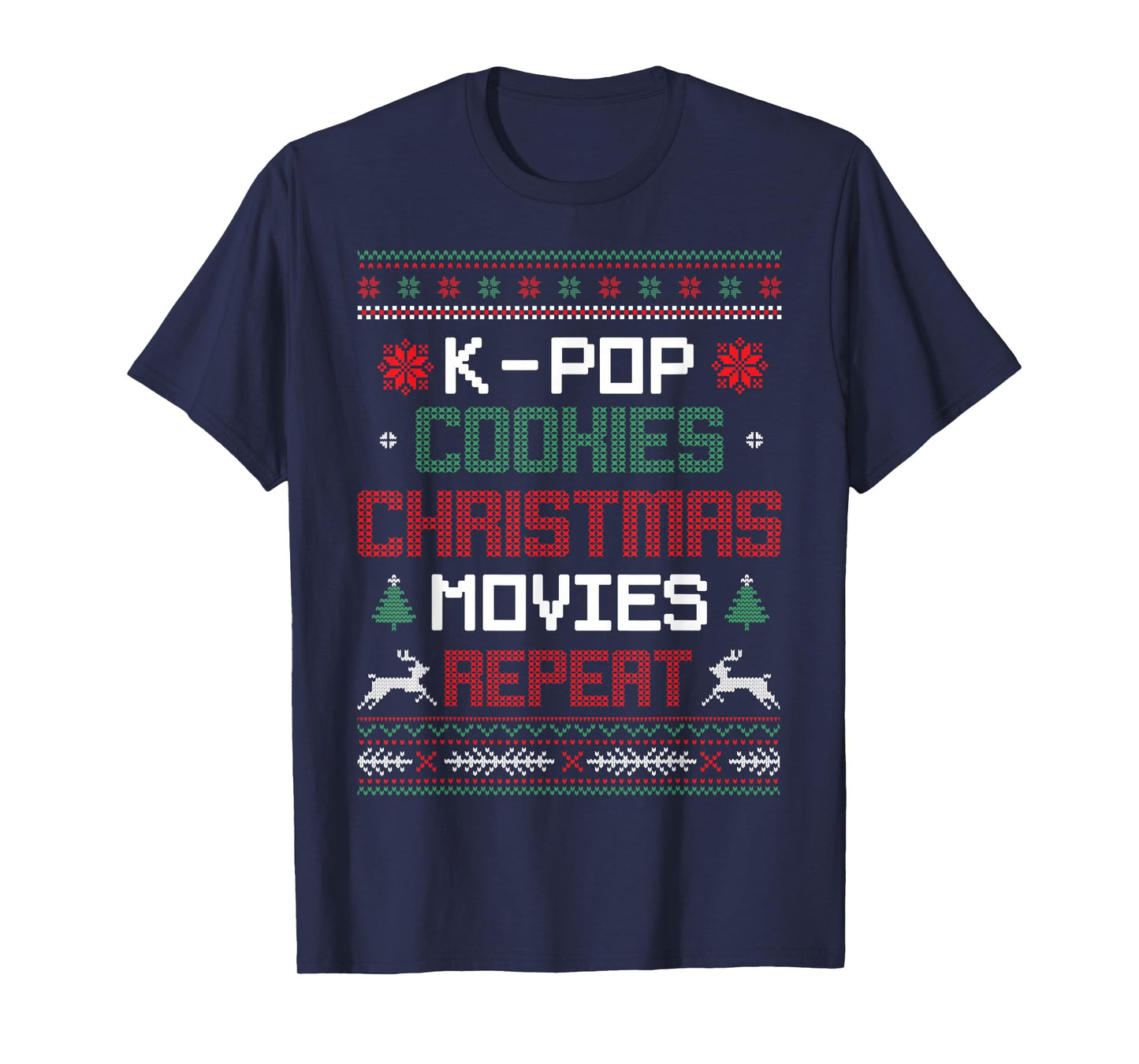 K-Pop Cookies Christmas Movies Repeat Korean Pop Music Xmas T-Shirt