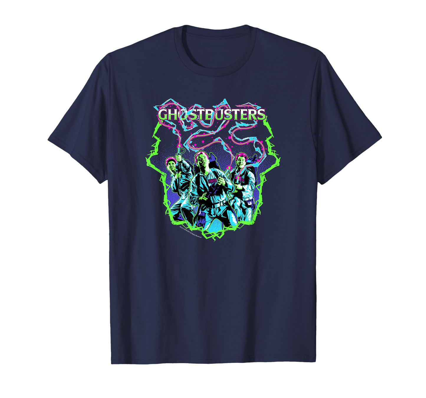 Ghostbusters Retro Proton Packs Cast Photo Movie T-Shirt