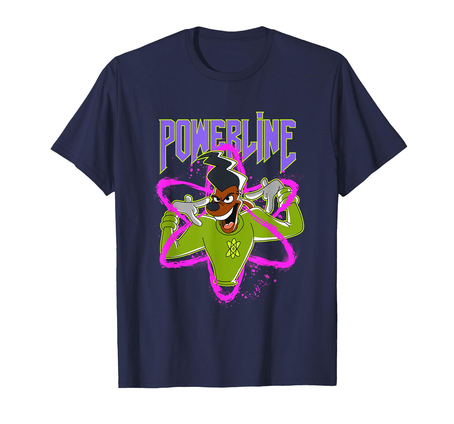 Disney A Goofy Movie Powerline Neon Big Chest Portrait T-Shirt