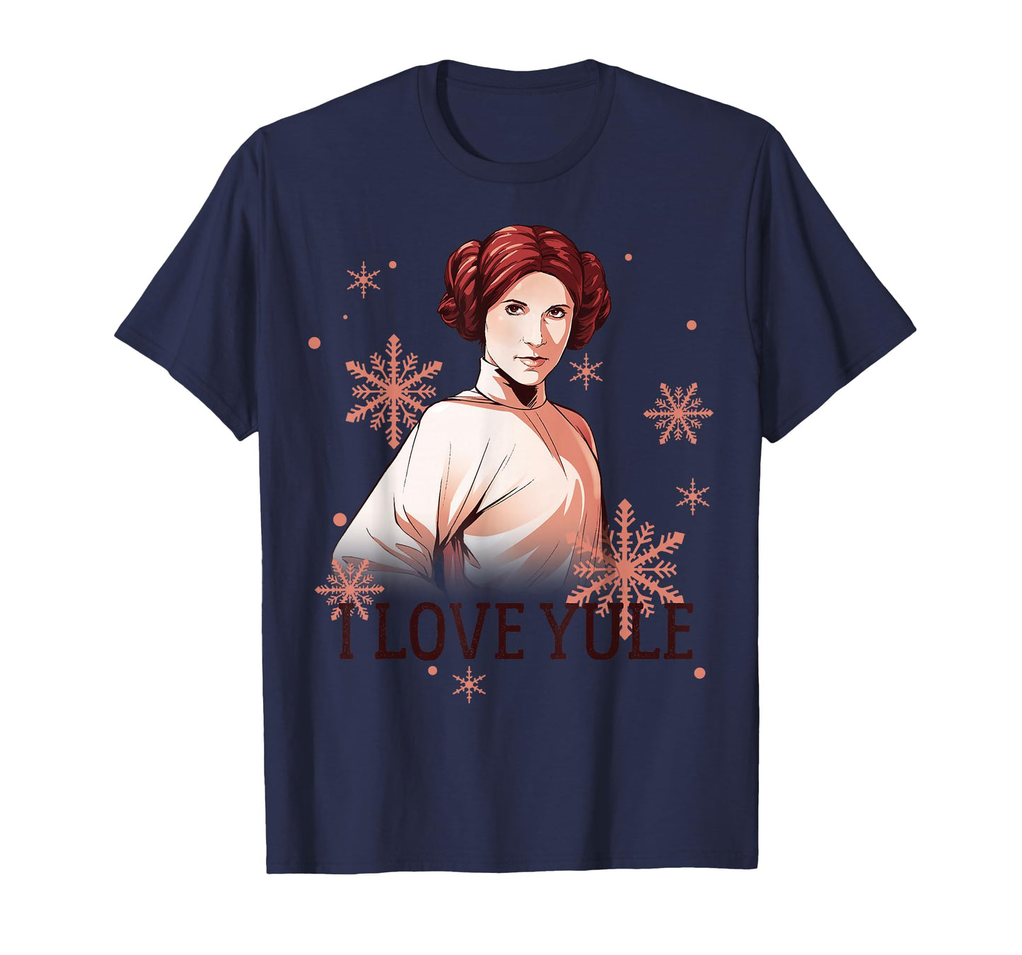 Star Wars Leia I Love Yule Christmas Snowflake T-Shirt T-Shirt