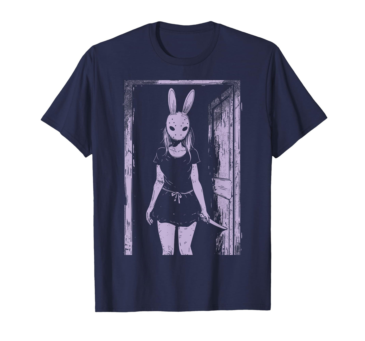 Horror Girl Bunny Mask Slasher Rabbit Pastel Goth Creepy T-Shirt