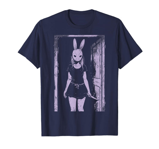 Horror Girl Bunny Mask Slasher Rabbit Pastel Goth Creepy T-Shirt