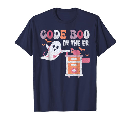 Ghost Code Boo In The ER Respiratory Therapist Halloween T-Shirt