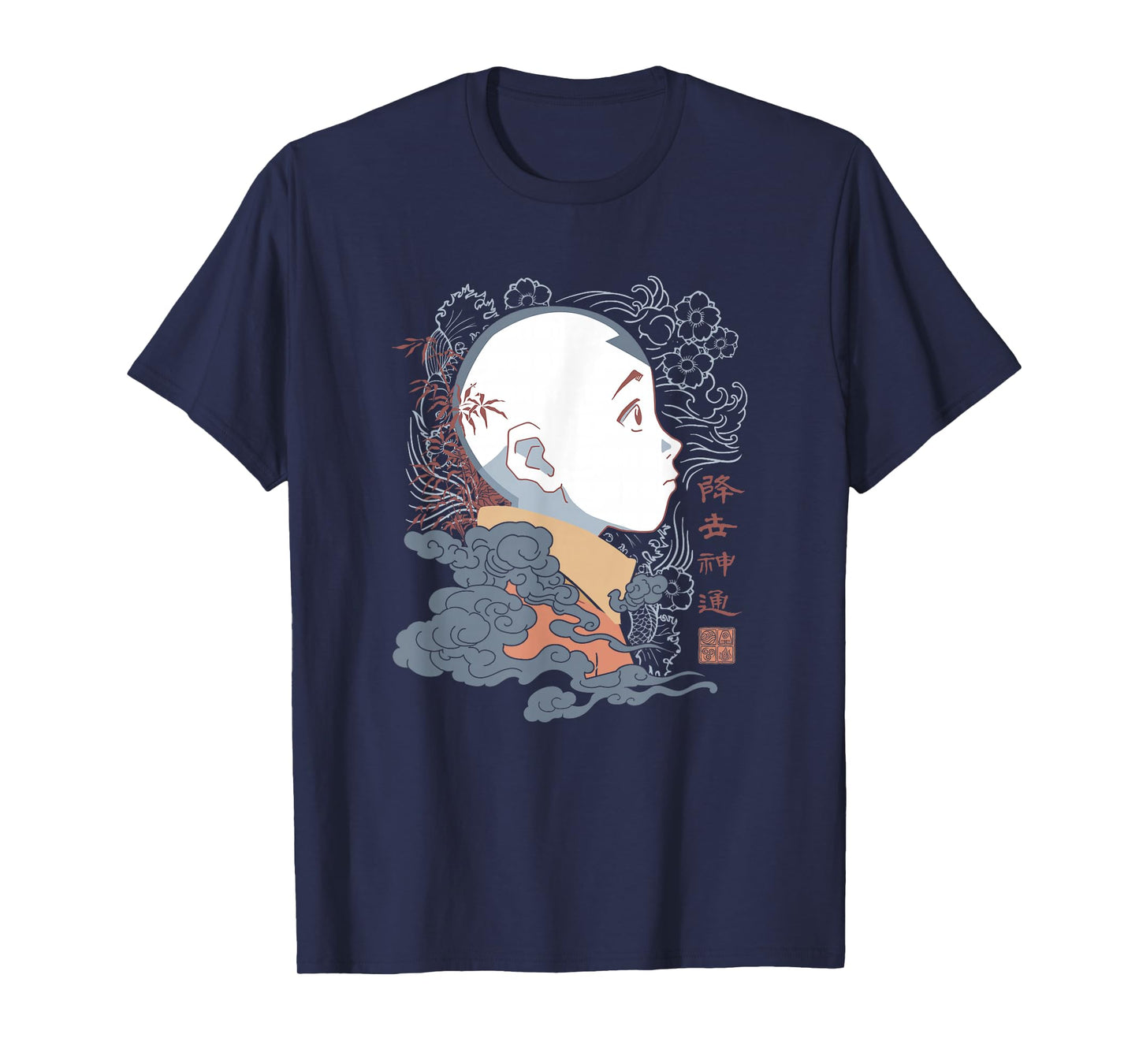 Avatar: The Last Airbender Aang Side Profile Kanji T-Shirt