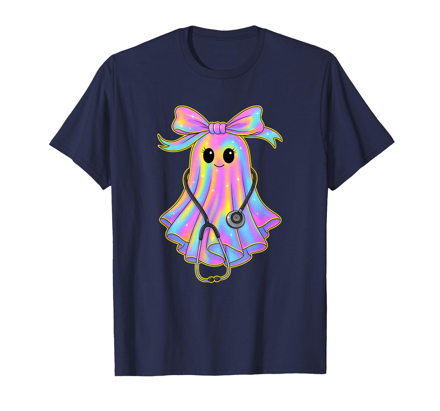 Fun Halloween Ghost for Nurses Medical Staff Coquette Bow T-Shirt