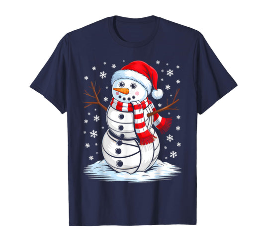 Funny Christmas Volleyball Snowman Xmas Sport Men Boys T-Shirt