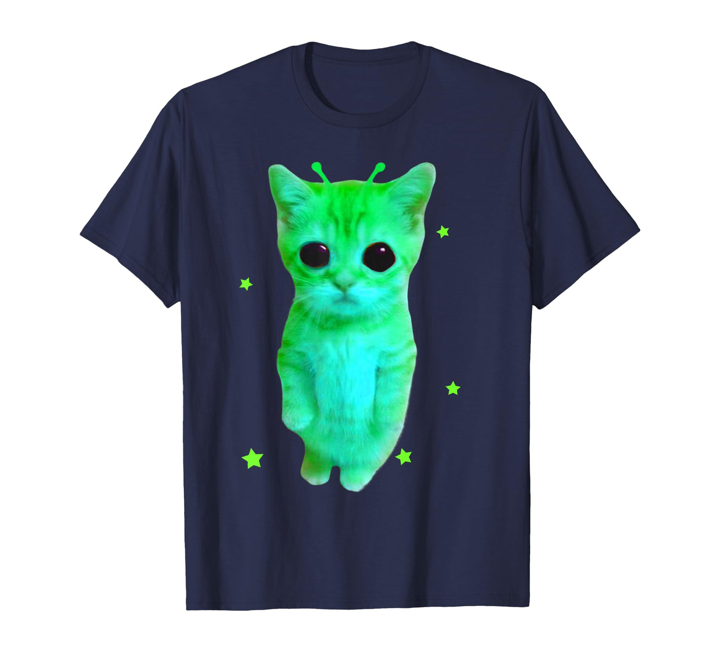 Alien Cat Meme Silly Cat Vintage Space Retro Kitty Funny Y2K T-Shirt