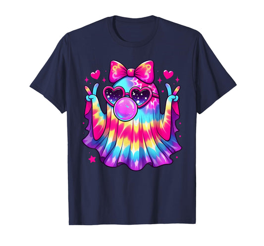 Cute Ghost Bubble Gum Coquette Bow Halloween Costume Women T-Shirt