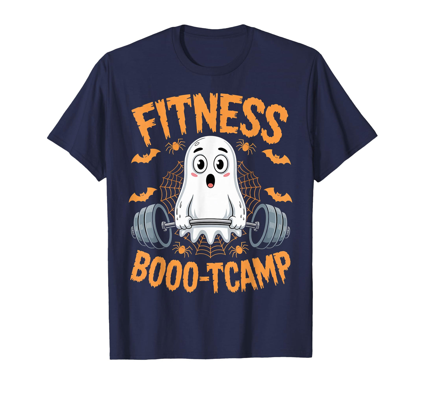 Fitness Boo-tcamp Gym Ghost Spooky Weightlifting Halloween T-Shirt