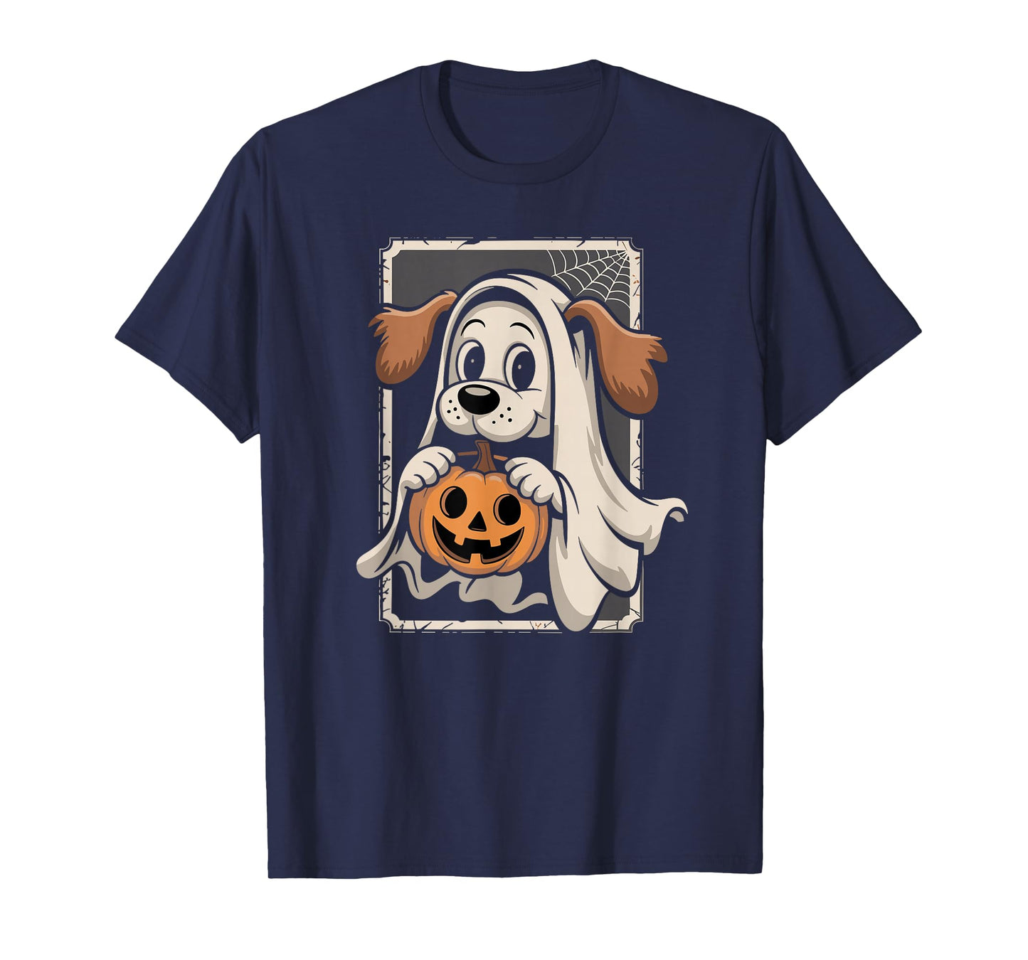 Cute Ghost Dog Halloween Funny Ghost Men Women Kids T-Shirt