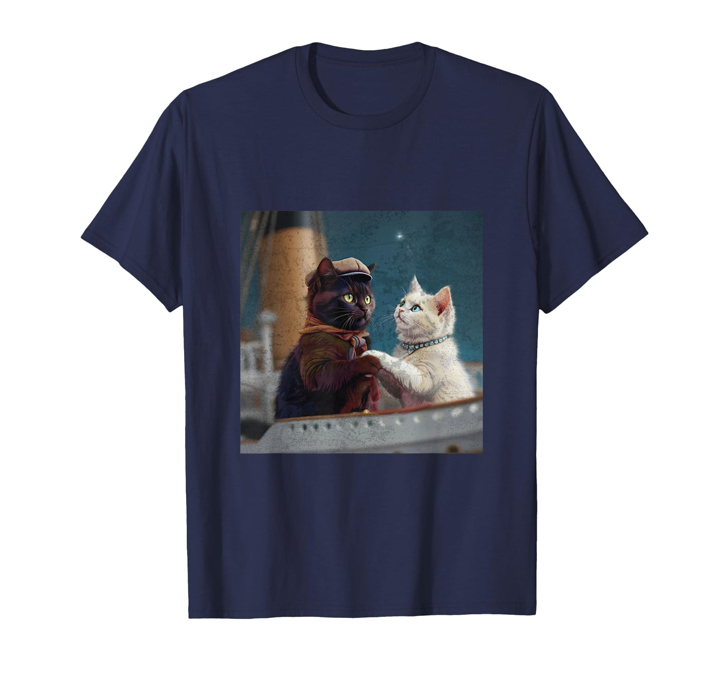 Funny Titanic Movie Cat Meme RMS Cruise Ship Men Women T-Shirt