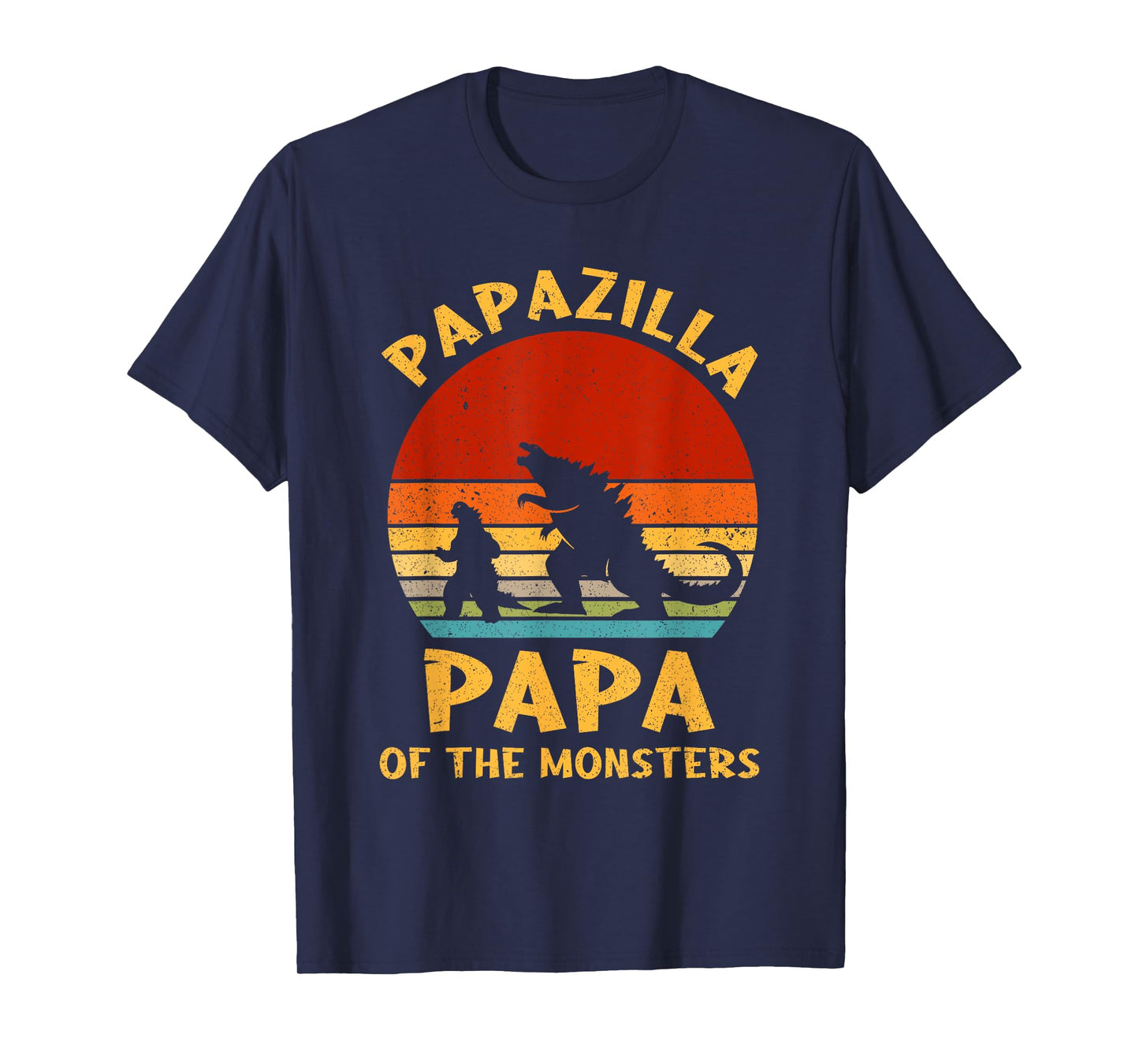 Funny Dad Papazilla Papa Of Monsters Halloween Fathers Day T-Shirt