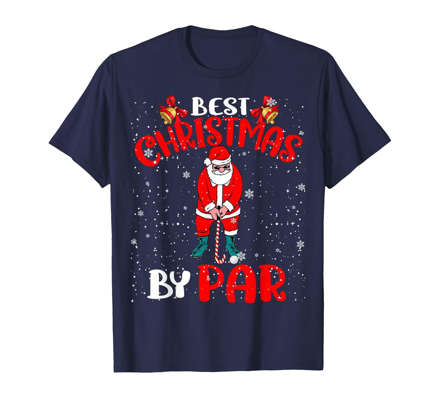 Best Christmas By Par Funny Christmas Santa Golf Player T-Shirt