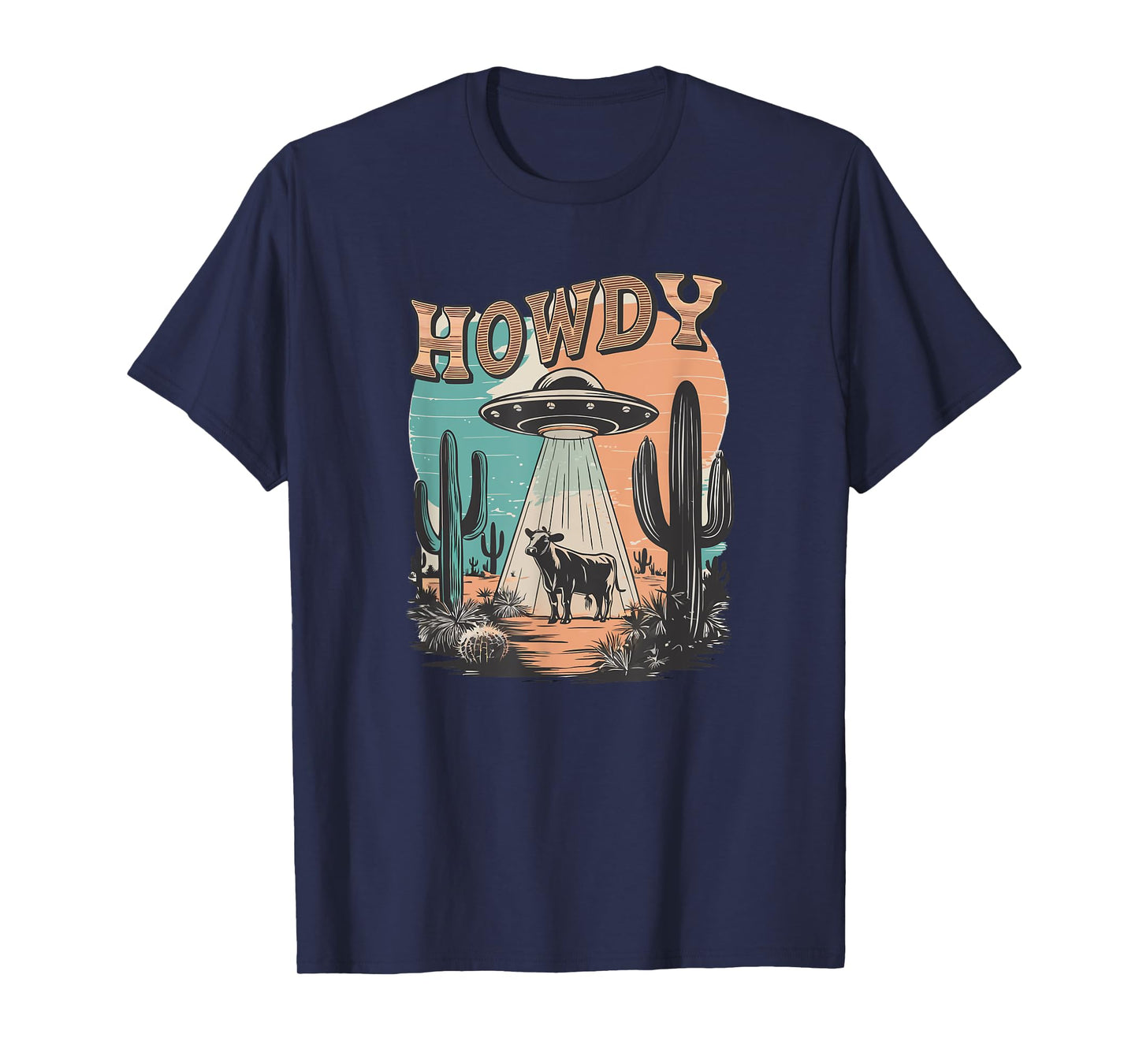 UFO Howdy Alien Cow Ufo Western T-Shirt