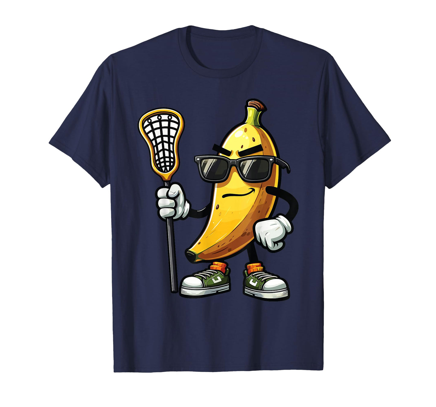 Banana Playing Lacrosse Funny Youth Boys Lacrosse Goalie T-Shirt