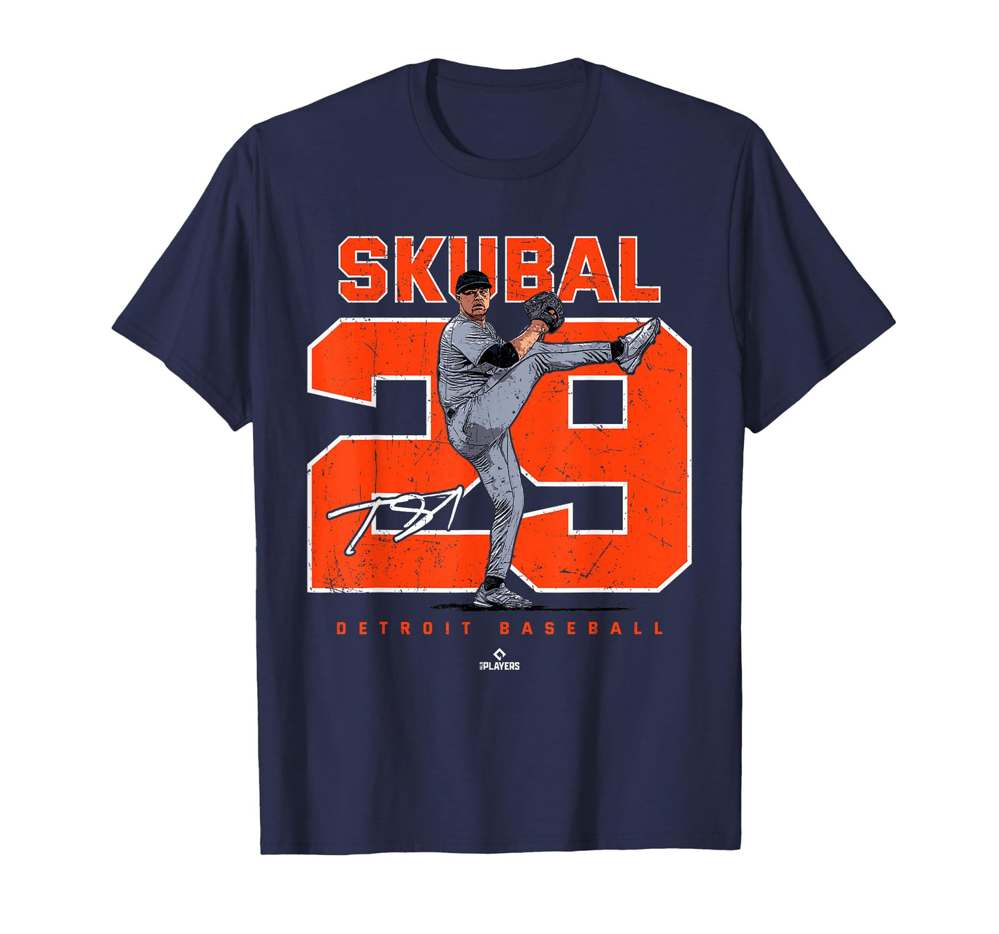 Number and Portrait Tarik Skubal Detroit Baseball MLBPA T-Shirt