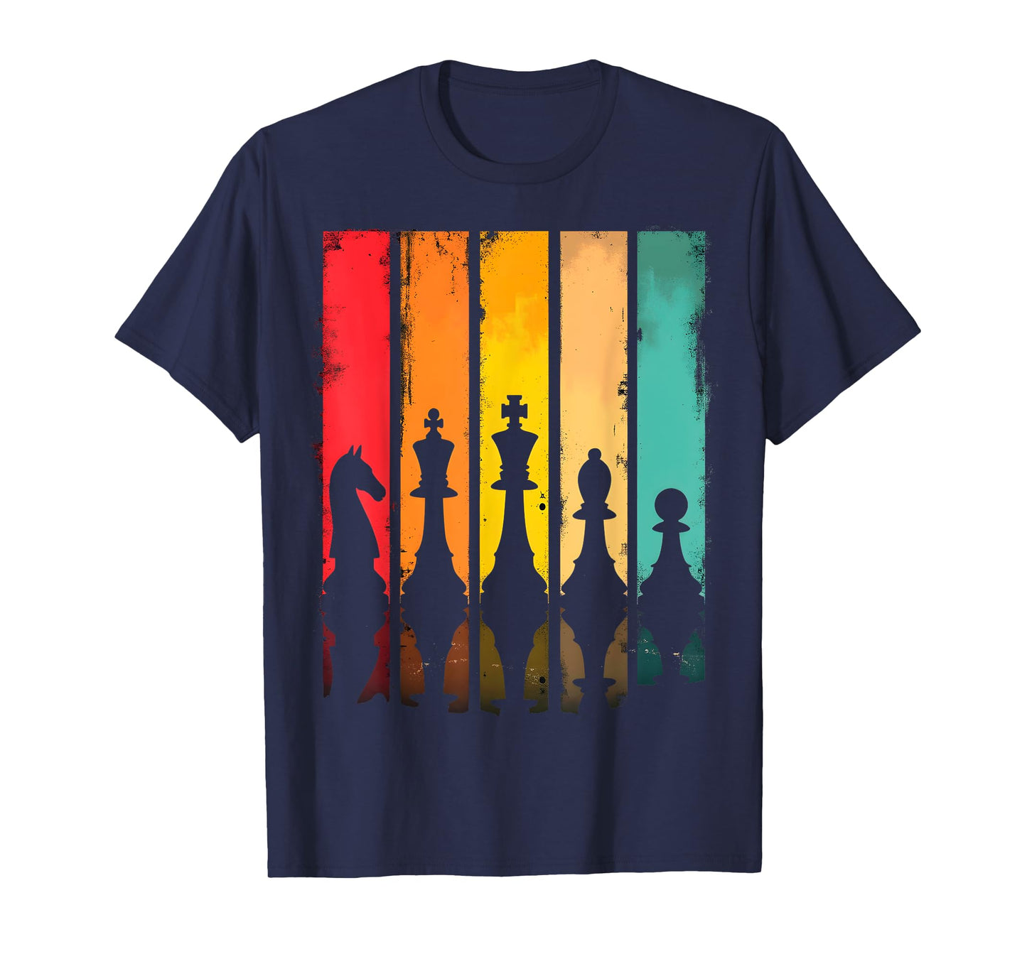 Retro Chess Pieces Colorful Strategy T-Shirt