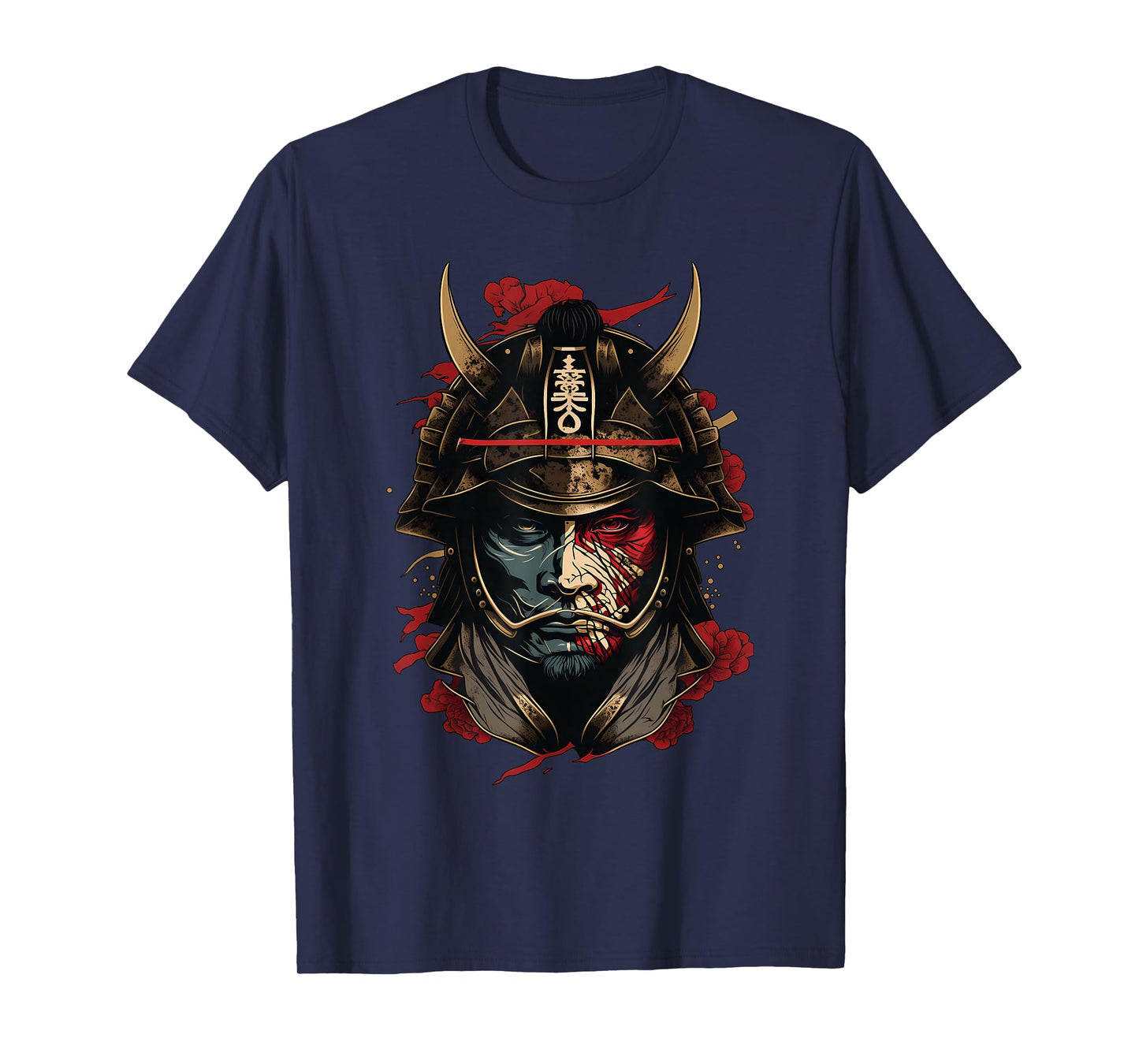 Samurai Mask Traditional Japanese Warrior Sword Retro Tattoo T-Shirt