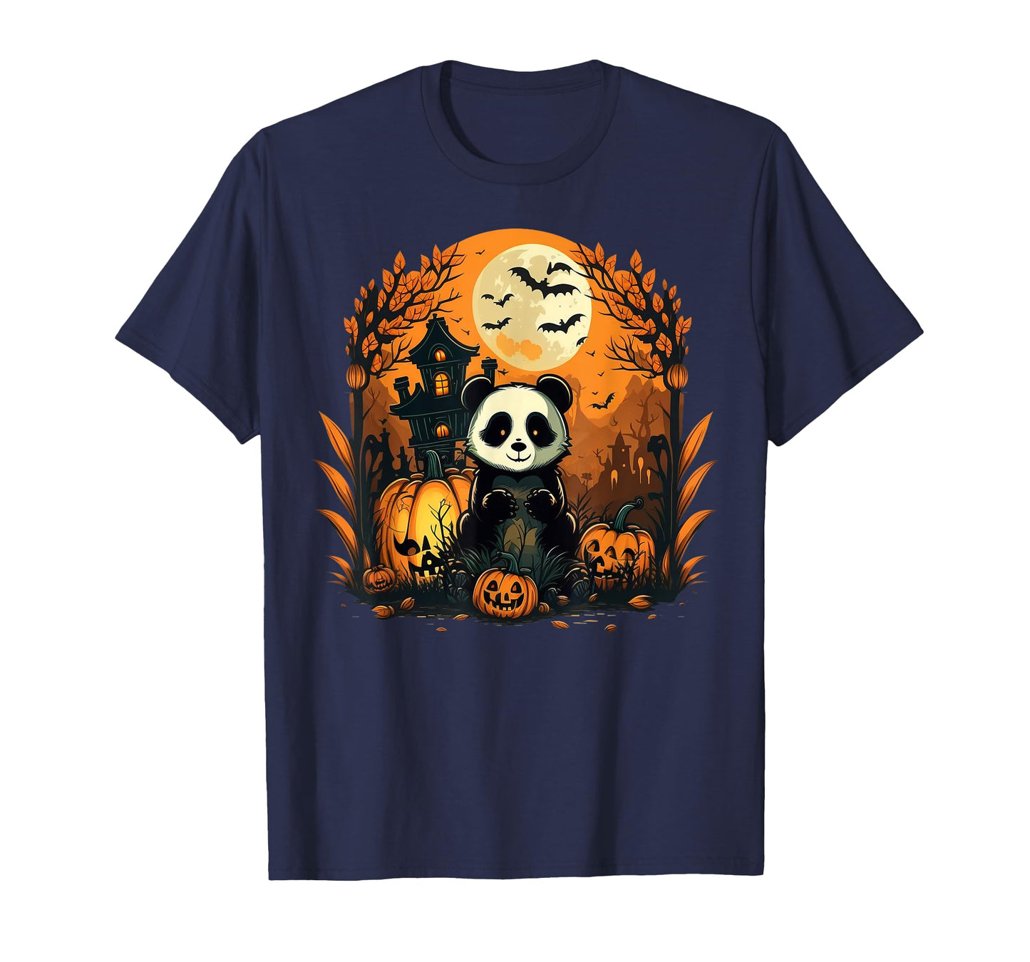 Pumpkin Panda costume on Panda Halloween T-Shirt