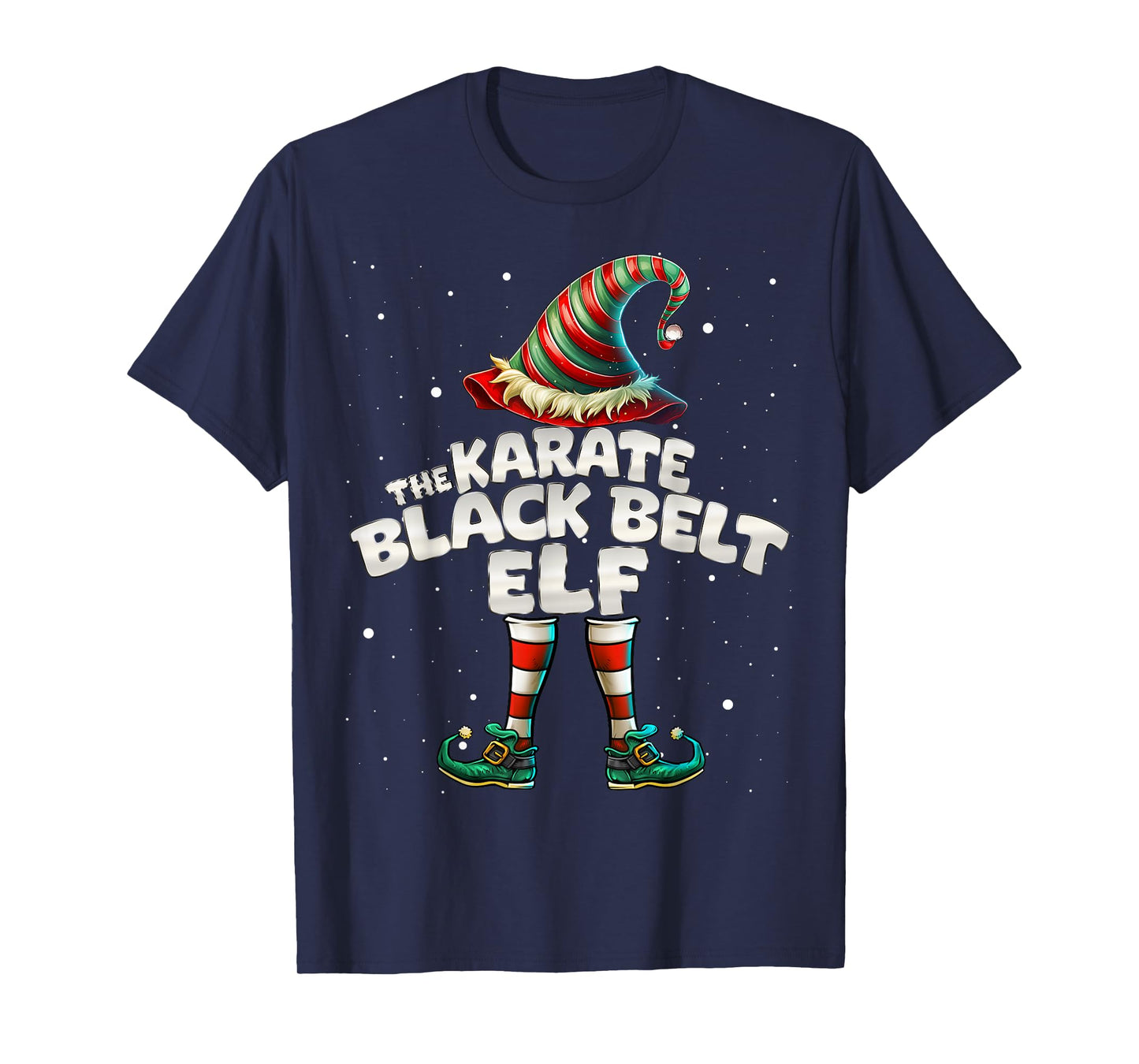 The Karate Black Belt Elf Family Matching Group Christmas T-Shirt