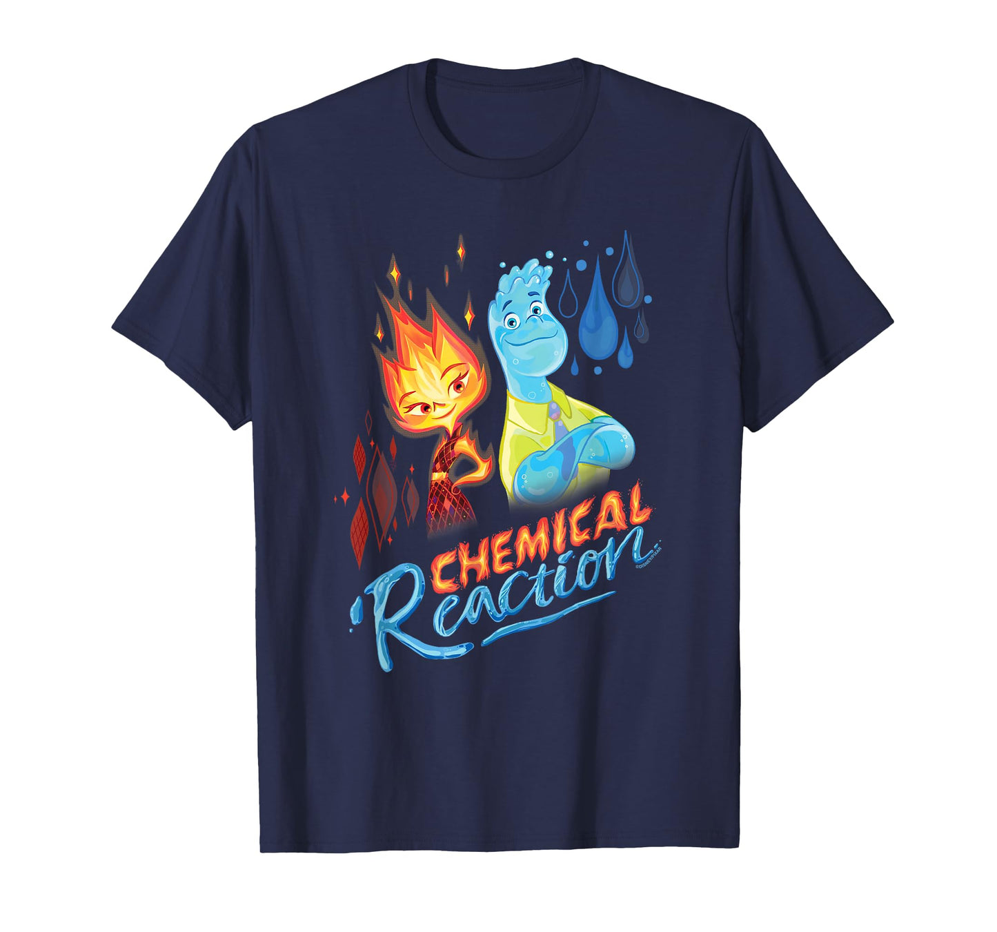 Disney and Pixar’s Elemental Chemical Reaction Ember & Wade T-Shirt