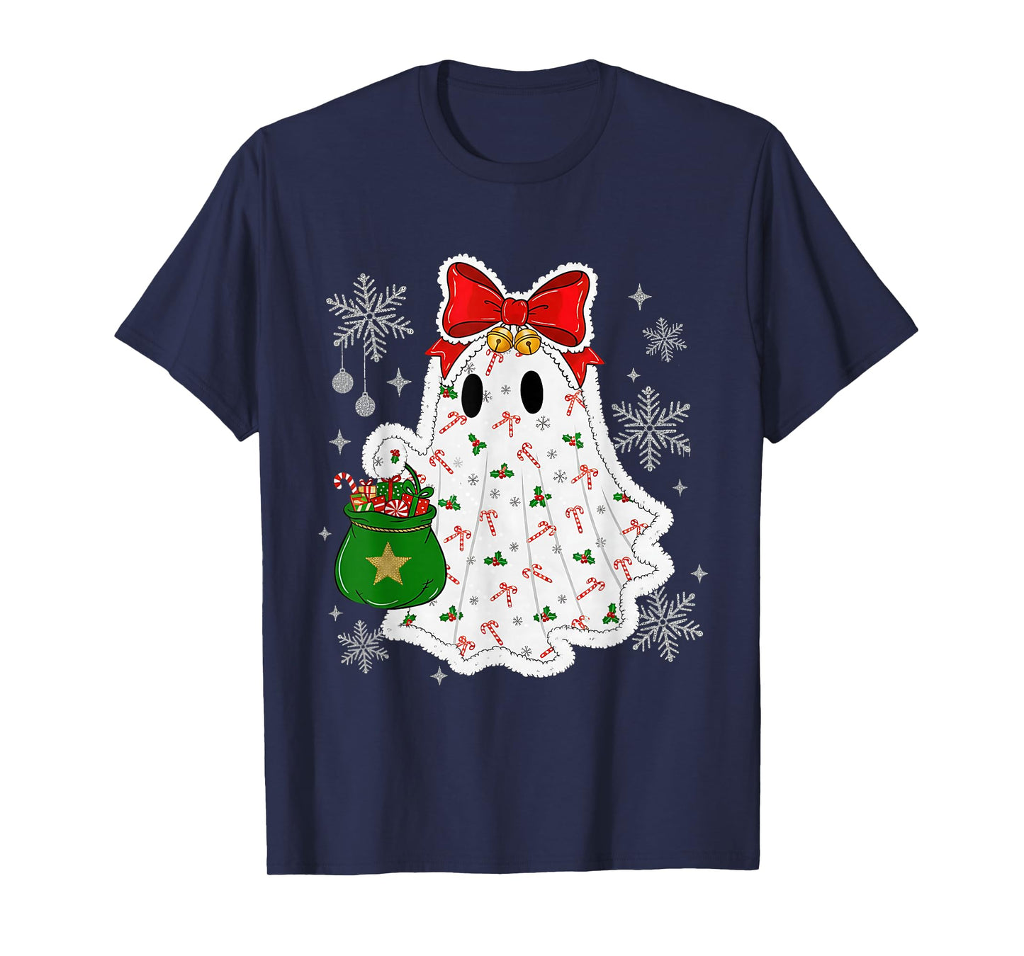 Ghost Christmas Santa Spooky Christmas T-Shirt