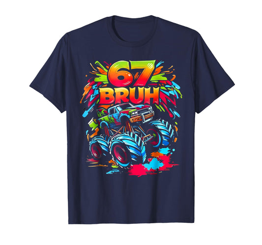 Retro 67 Bruh Monster Truck Birthday Boy Gift for Boys Kids T-Shirt