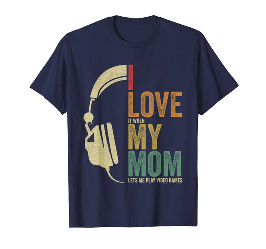 Kids Gaming I Love My Mom Video Games Boy Gaming T-Shirt