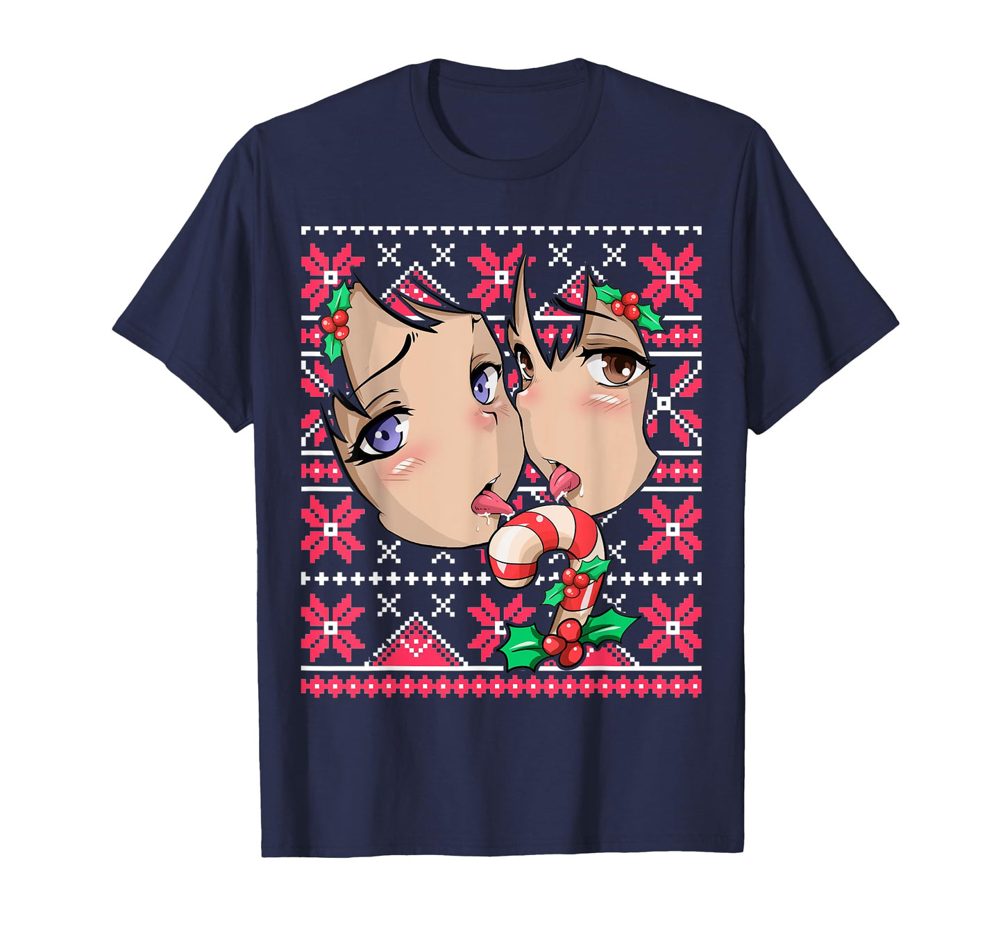 Ugly Christmas Otaku Ahegao Ecchi Etchi Lewd Hentai Kawaii T-Shirt