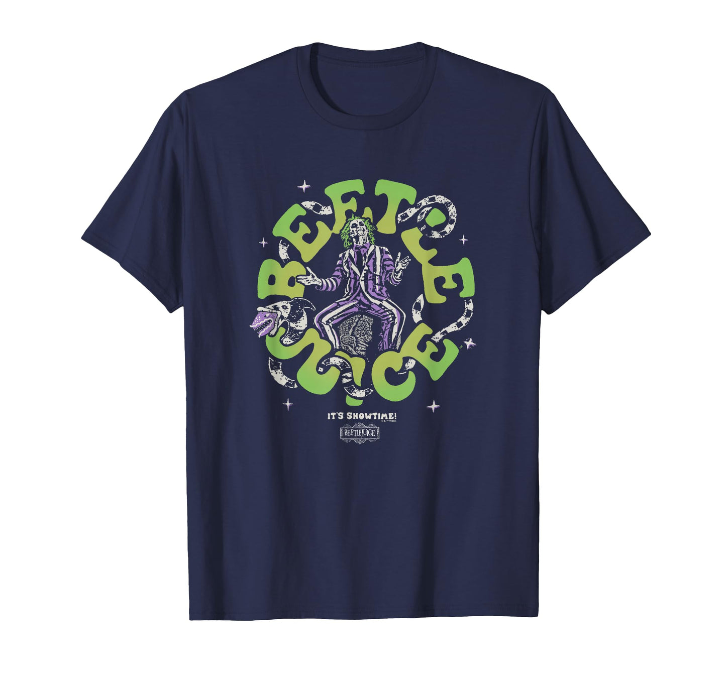 Beetlejuice Vintage Bohemian Distressed Spooky Title Logo T-Shirt