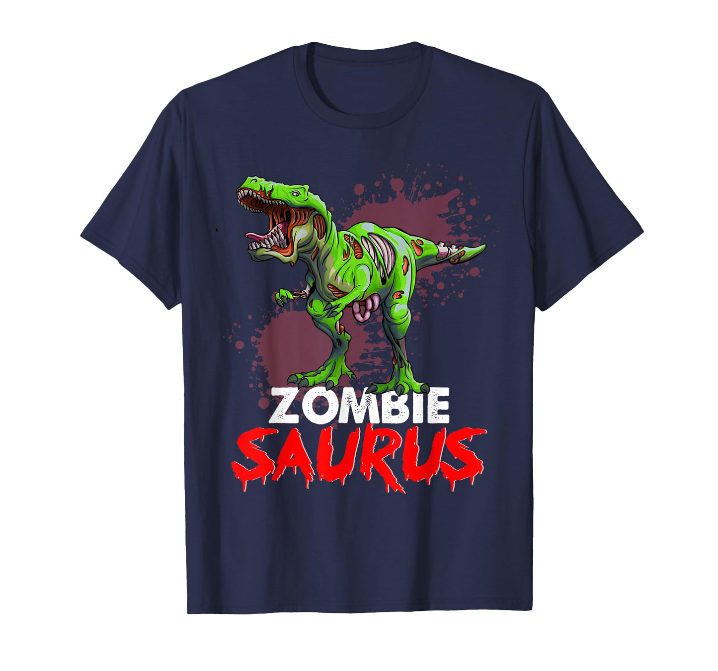 Zombie Saurus Skeleton Dinosaur T Rex Zombie Halloween Boys T-Shirt