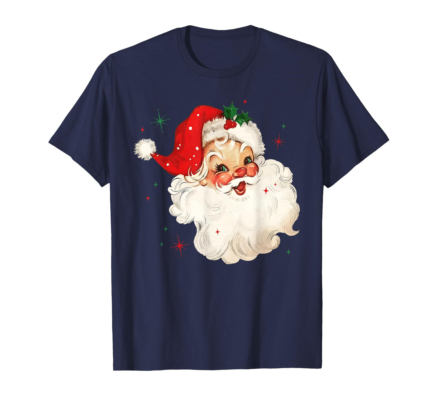 Retro Vintage Santa Claus Merry Christmas Holiday Season T-Shirt