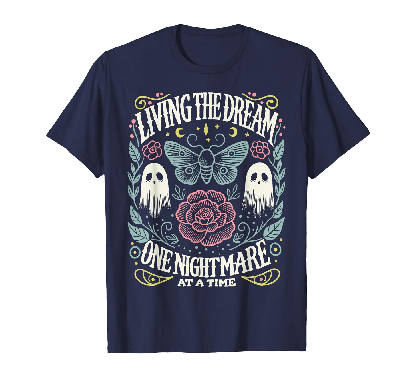 Living The Dream One Nightmare at The Time Funny Halloween T-Shirt