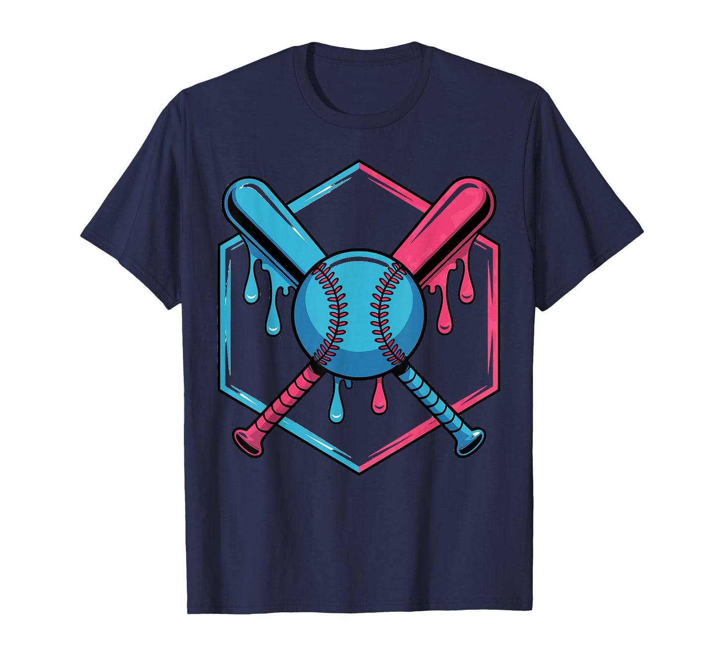 Baseball Drip For Boys Ice Cream Drip Youth Boys Baseball T-Shirt