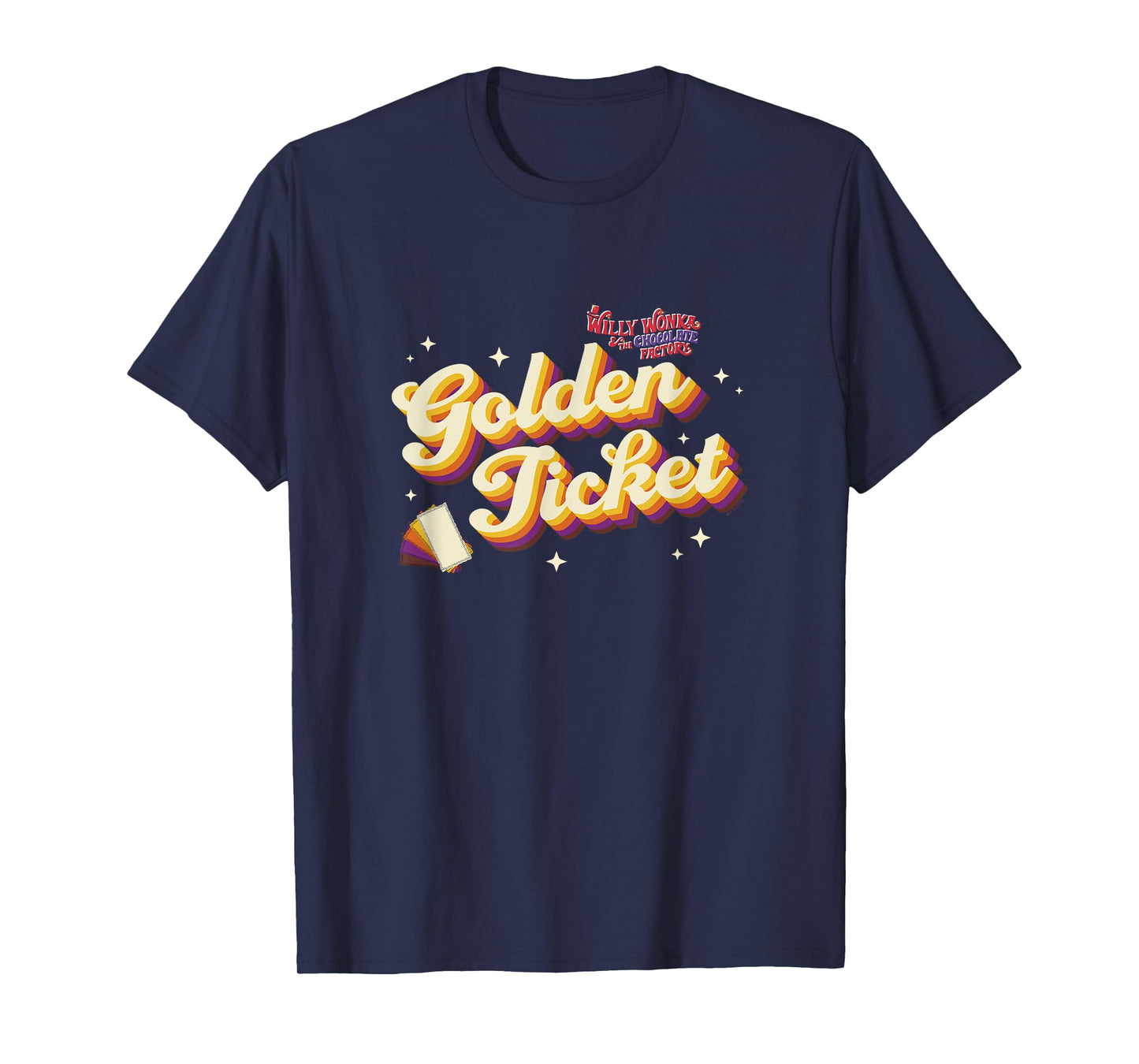 Willy Wonka & The Chocolate Factory Golden Ticket Retro Logo T-Shirt