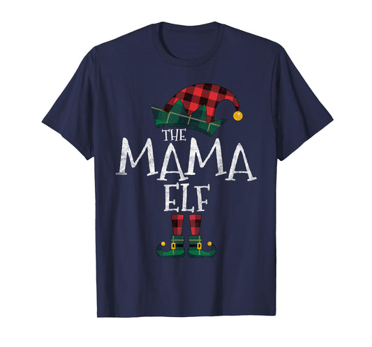 The Mama Elf Matching Family Group Gift Funny Christmas Xmas T-Shirt