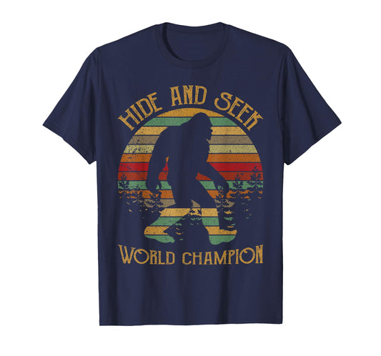 Retro Vintage Bigfoot Yeti Sasquatch Hide And Seek Tee Shirt T-Shirt