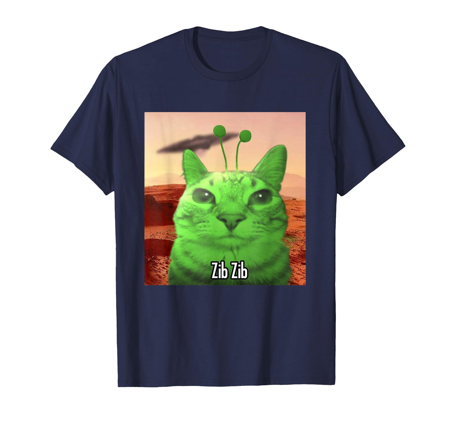 Alien Cat Meme Y2k Funny Space Y2k Meme Silly Cat Men Women T-Shirt