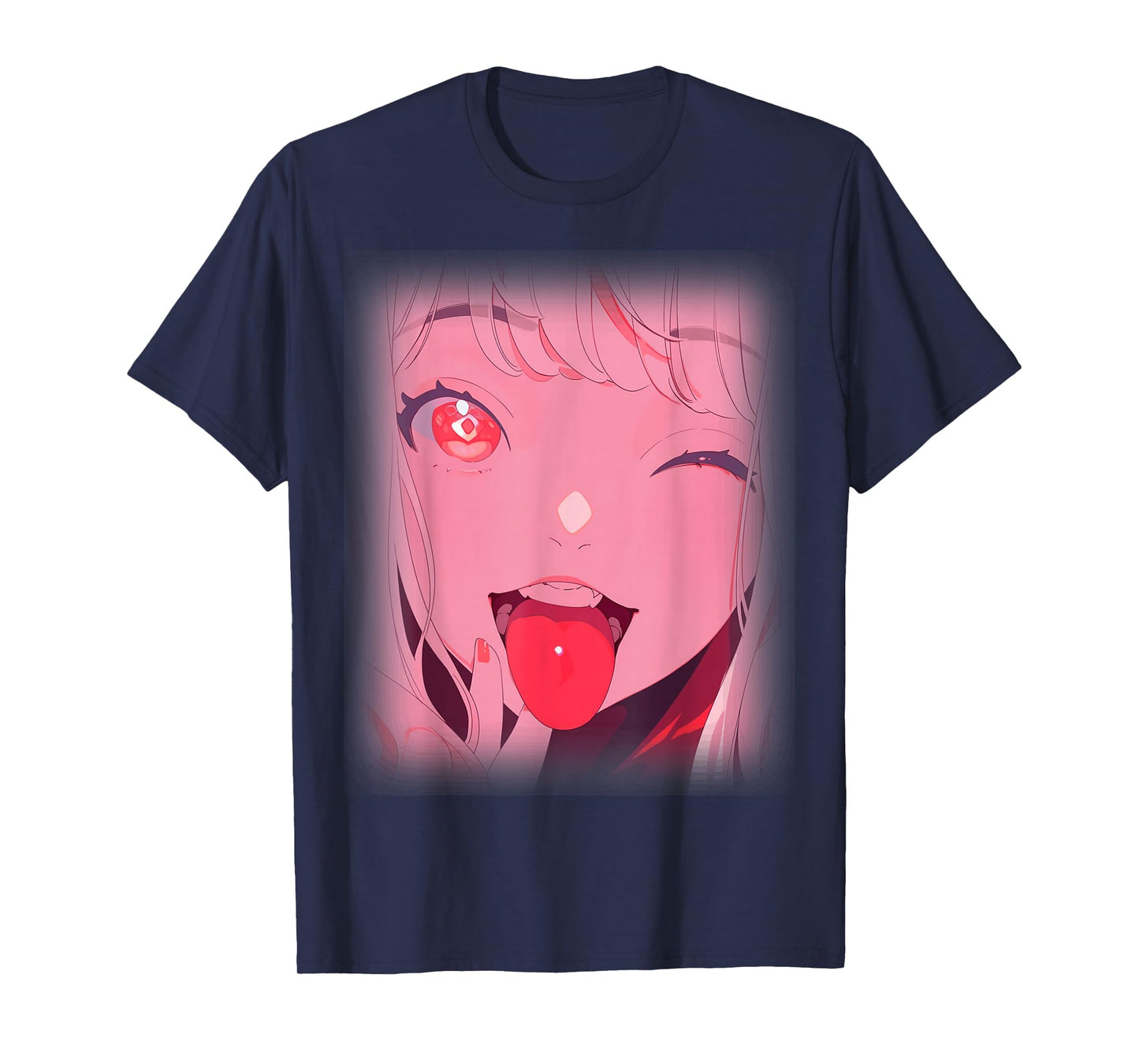 Anime Girl Tongue Out Waifu Japanese Aesthetic Kawaii Otaku T-Shirt