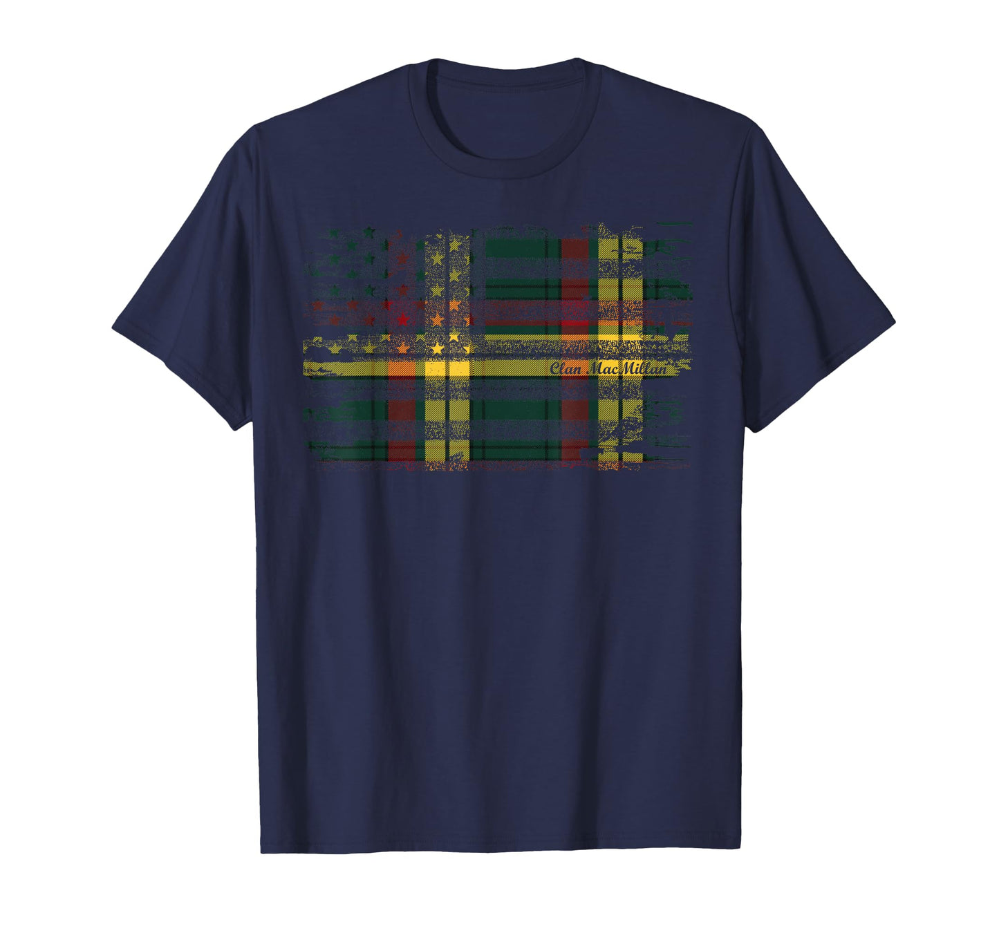 MacMillan surname american flag Scottish Clan tartan T-Shirt for Women Kids Men