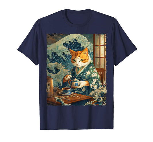 Funny Graphic Cat Japanese Anime T-Shirt for Men Women Kids