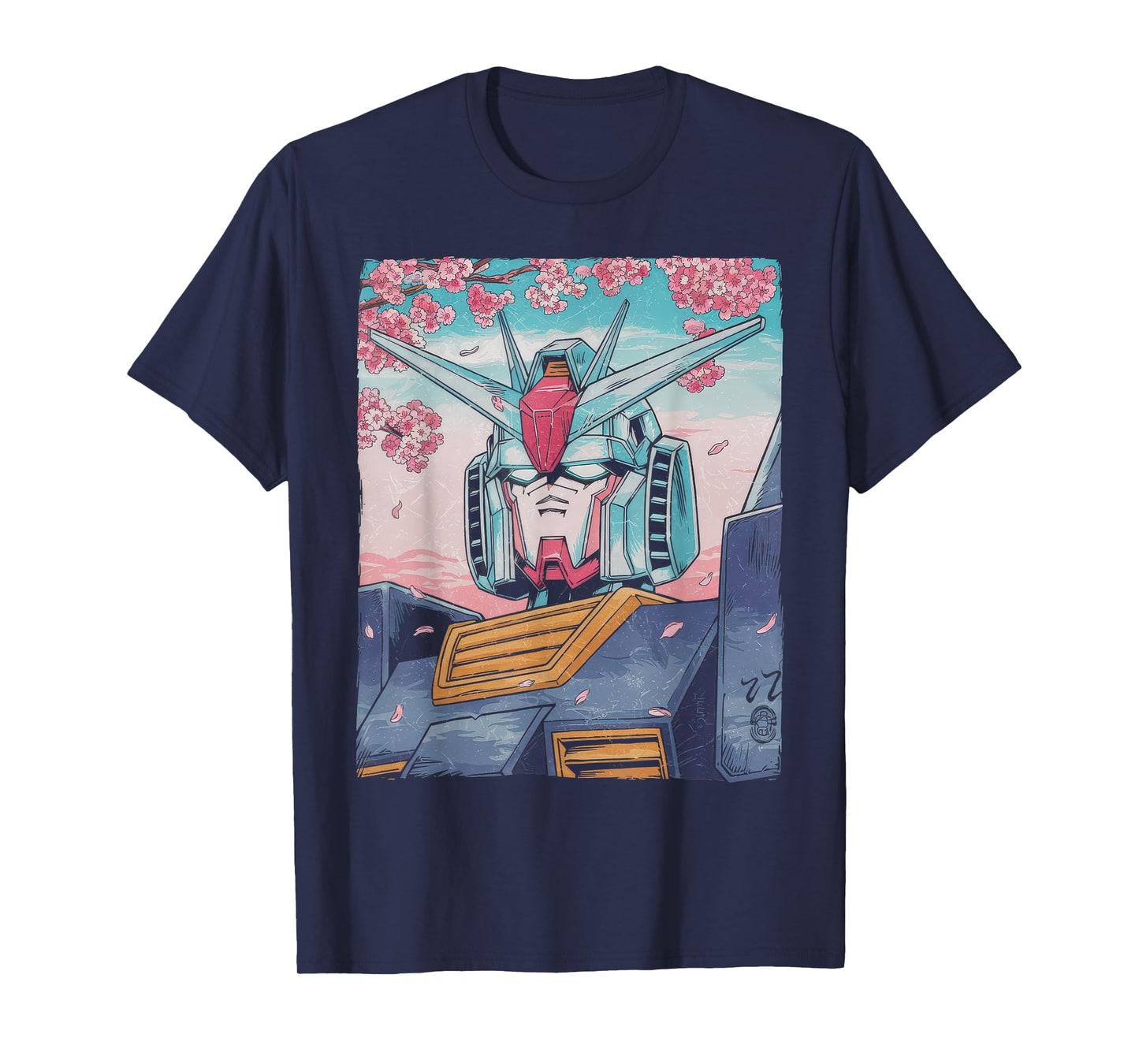 Mecha Tshirt Japanese Mecha Robot Head Anime Art Ukiyo-E T-Shirt