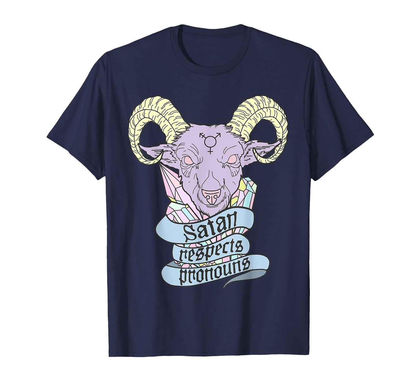 Satan Respects Pronouns Goat T-Shirt