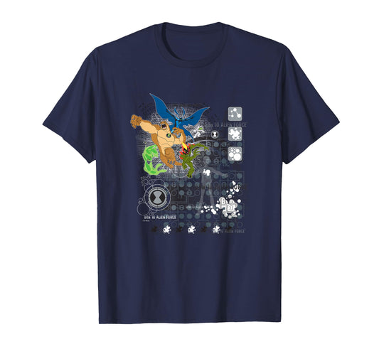 Ben 10: Alien Force Main Alien Heroes Vintage Shot T-Shirt