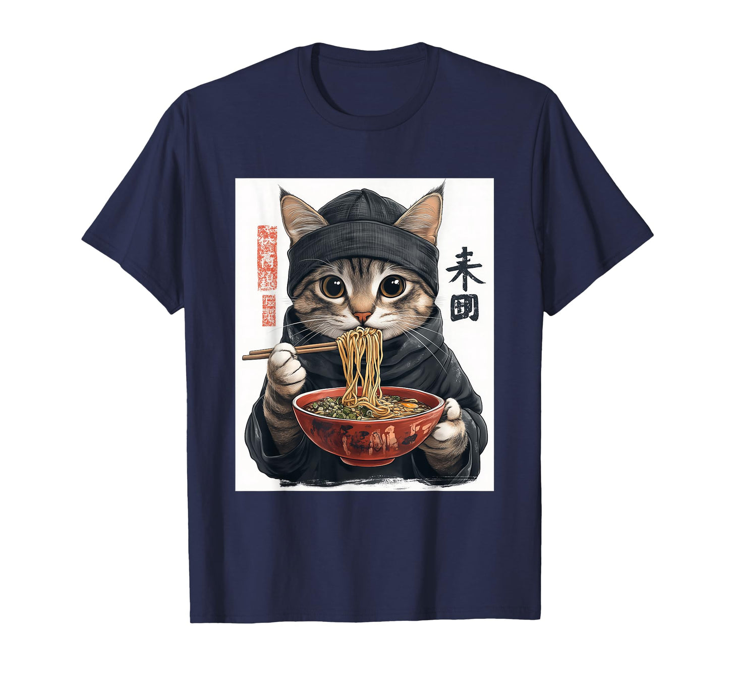 Anime Cat Ramen T-Shirt - Japanese Style Graphic Tee T-Shirt