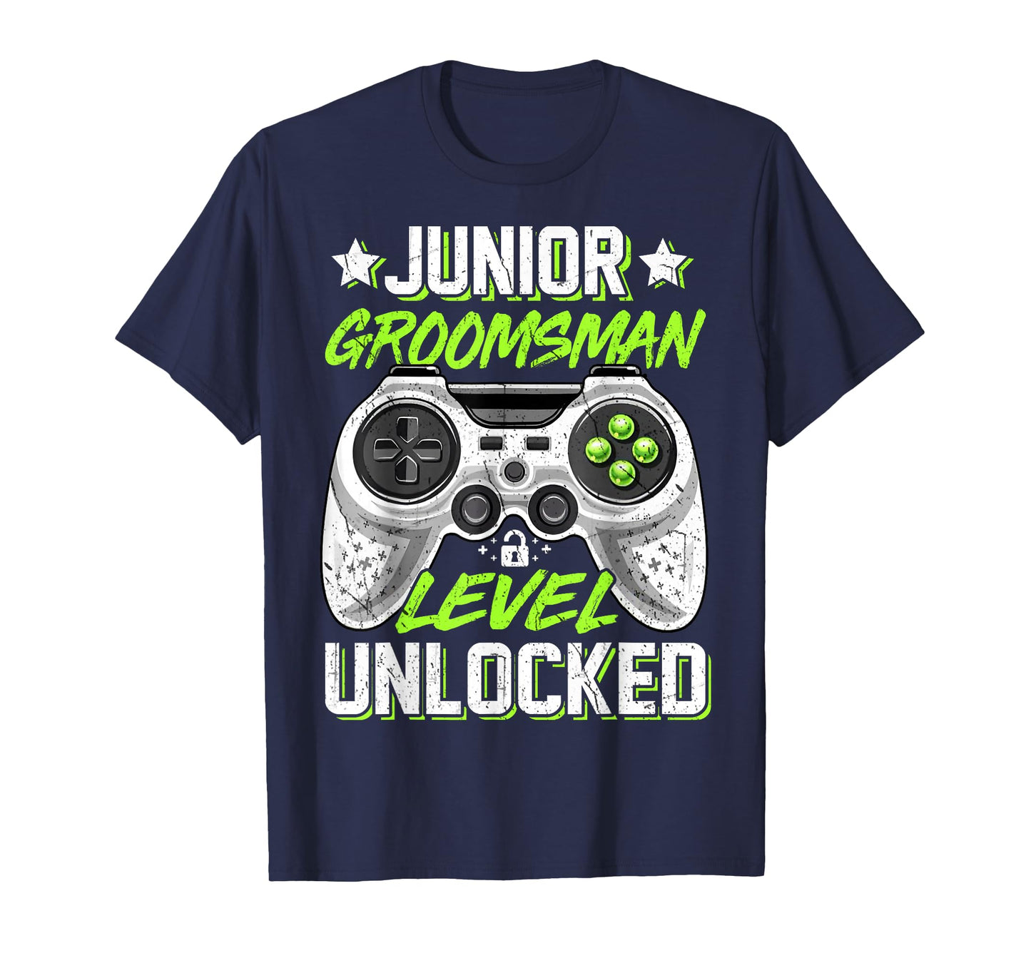 Gamer Junior Groomsman Level Unlocked Video Gaming Wedding T-Shirt