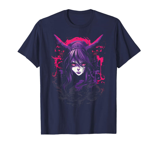 Anime Goth Girl Japanese Aesthetic Grunge Horror T-Shirt