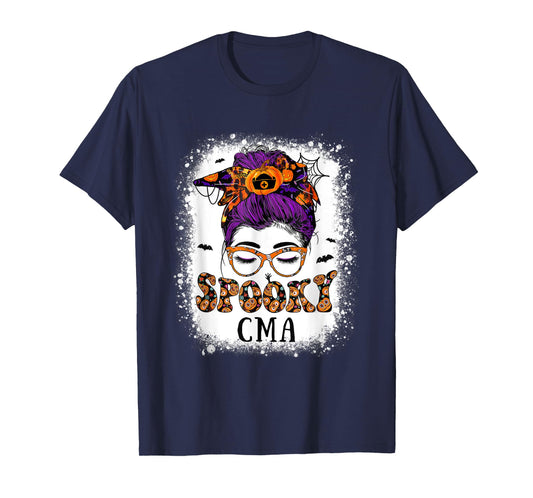 Spooky CMA Witch Leopard Messy Bun Halloween Costumes T-Shirt